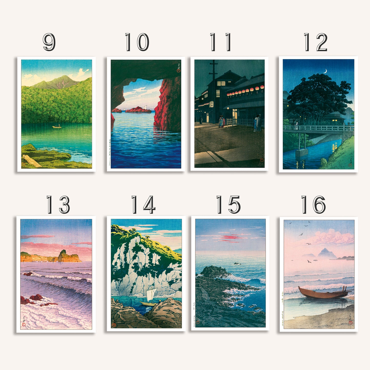 Set of 3 from 17 prints (12×18) - Kawase Hasui