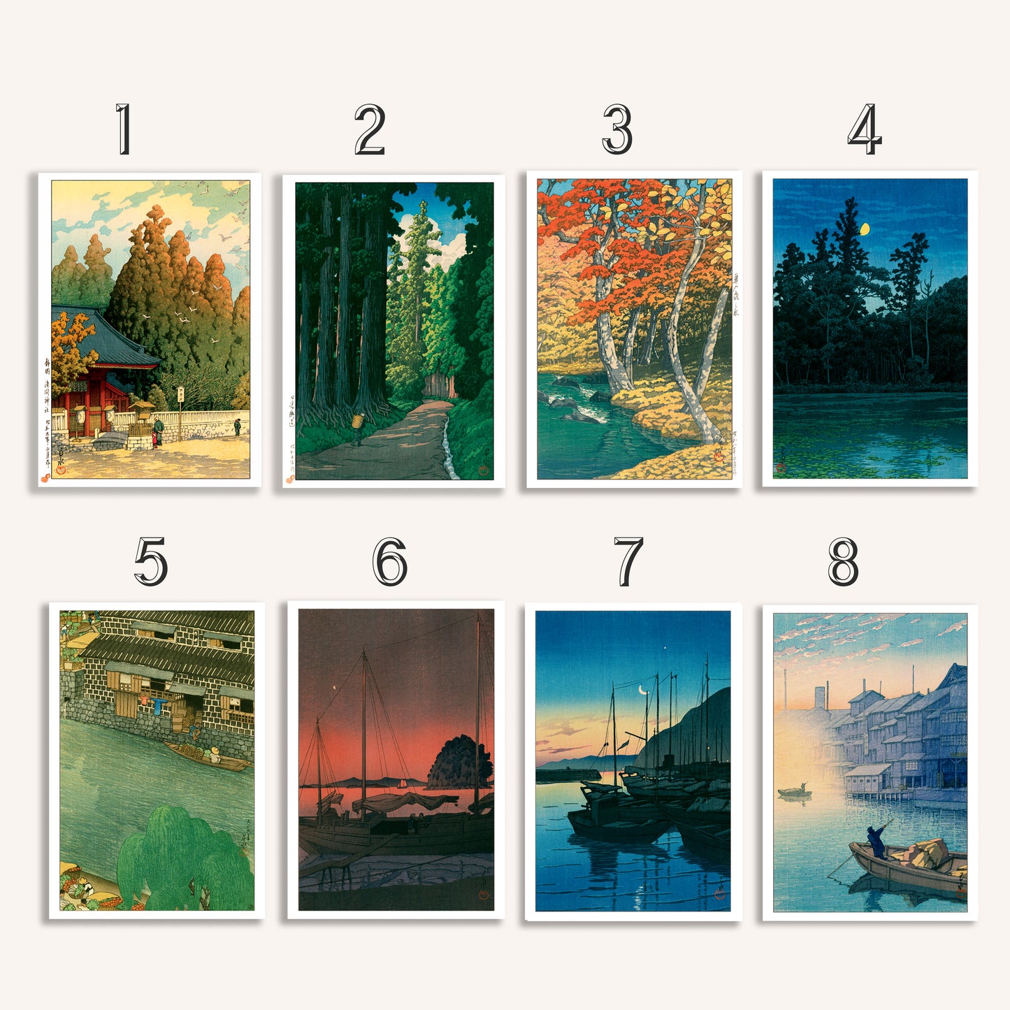 Set of 3 from 17 prints (12×18) - Kawase Hasui