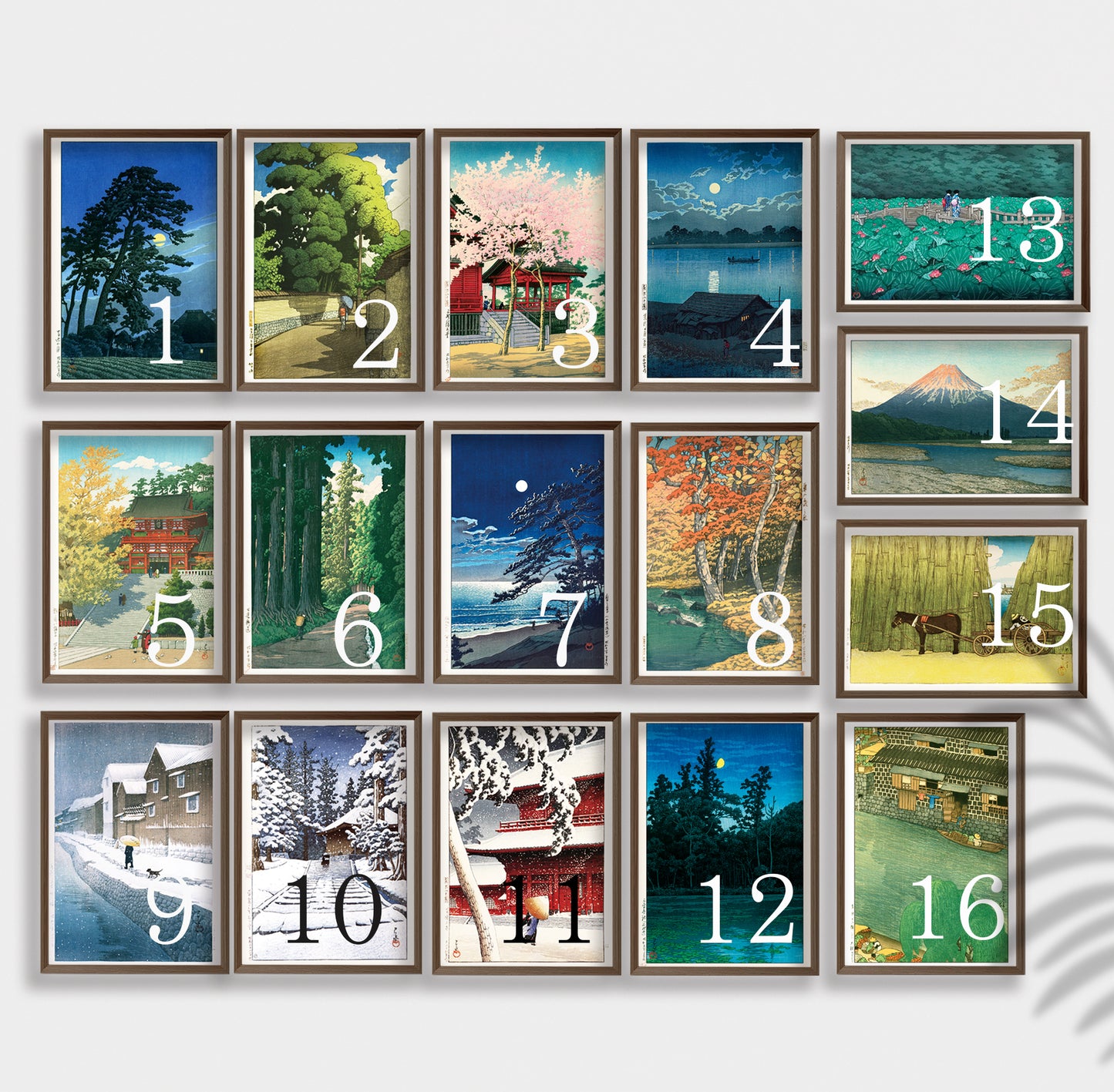Set of 4 from 16 (A4) - Kawase Hasui