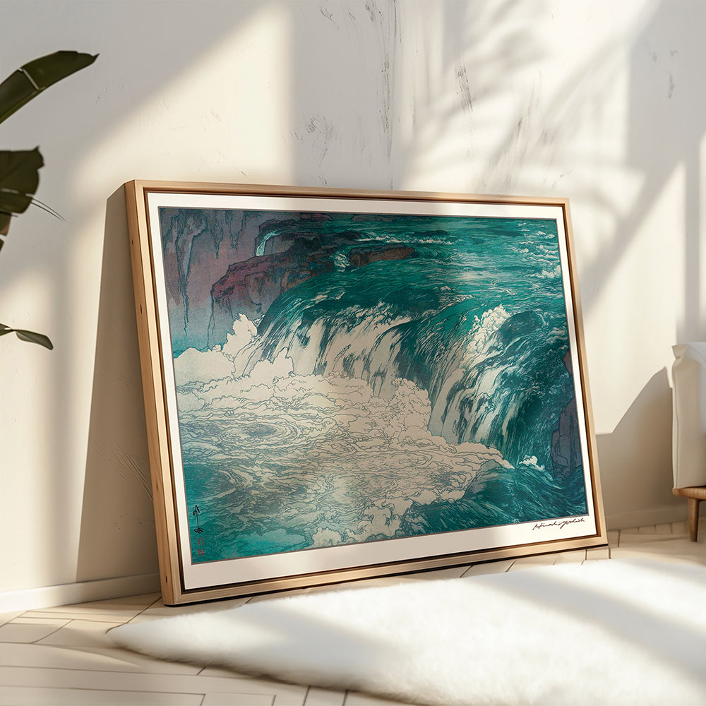 山岳の美 2枚セット「渓流」「中房川奔流」/ 吉田博 木版画複製 A3
