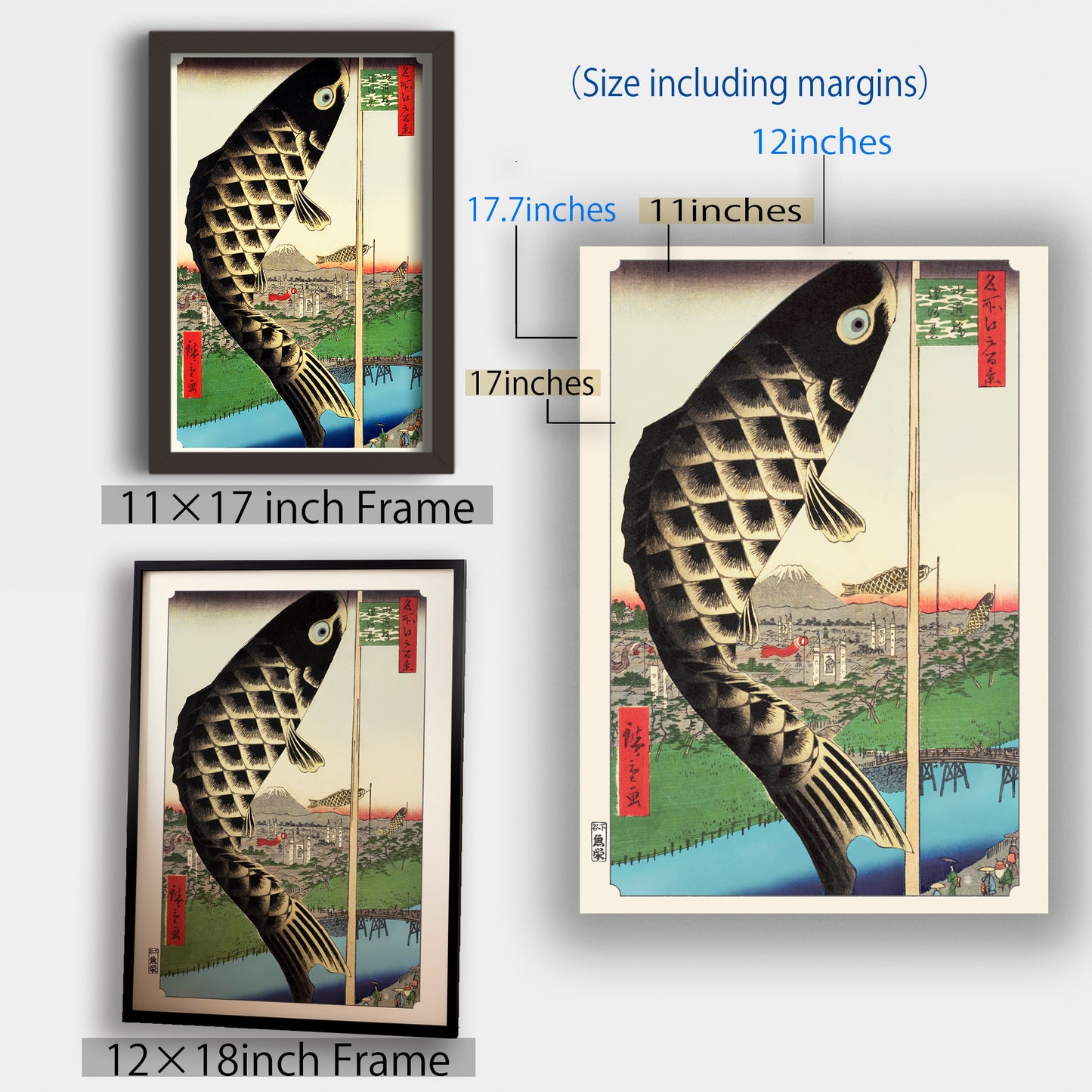 Set of 3 from 8 prints (12×18 )- Utagawa Hiroshige