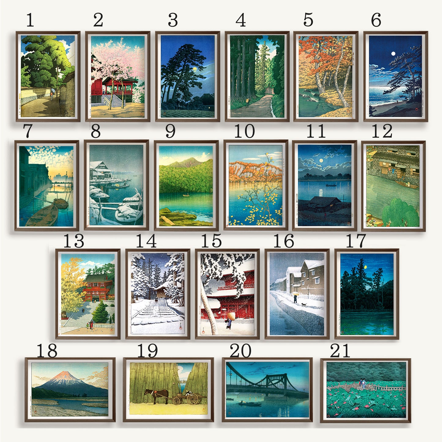 Set of 4  from 21 (A4) - Kawase Hasui 