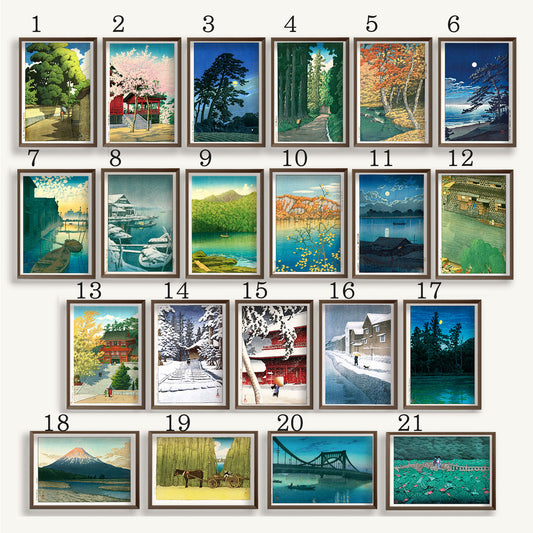 2枚セット（フレーム２個）自由選択 /  川瀬巴水  A4サイズ フレーム入(IKEA)　国内販売のみ