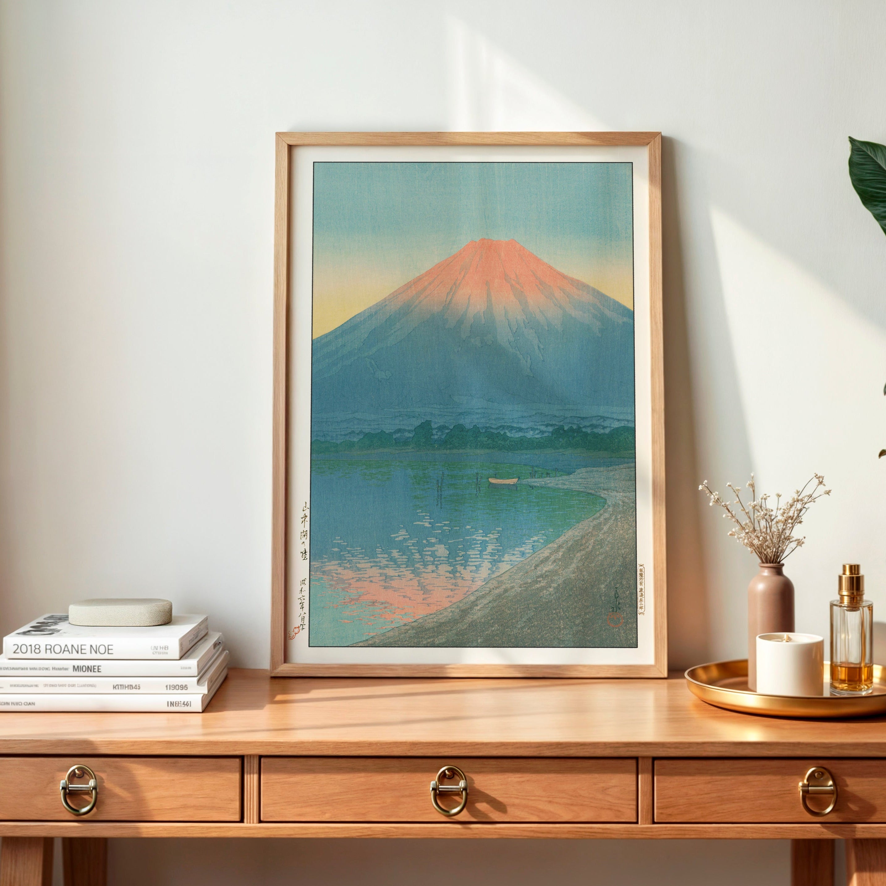 山中湖の暁 / 川瀬巴水 日本製 木版画複製 絵画 新版画 - ハイカラ美術館