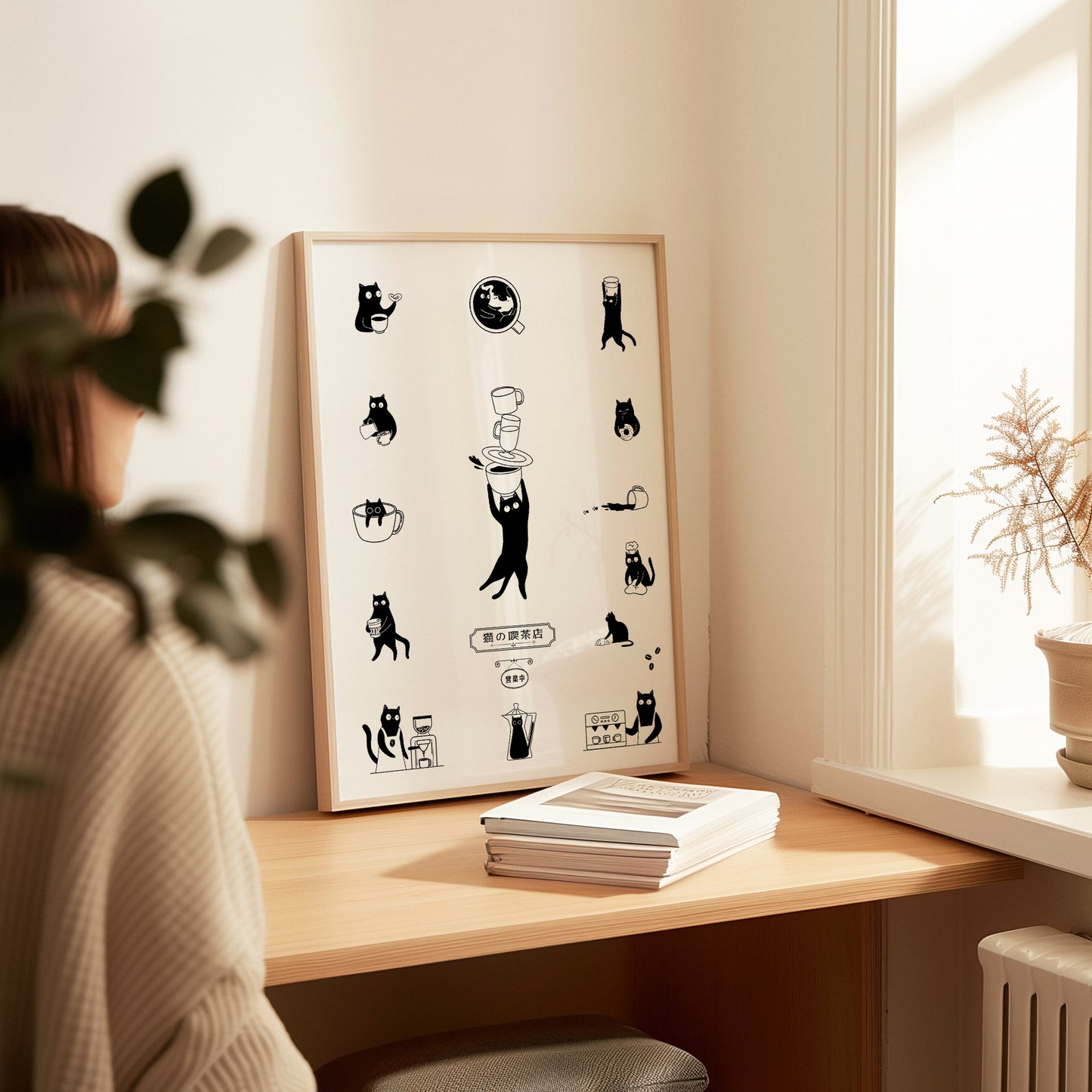 P-19  猫の喫茶店《cat cafe》A3