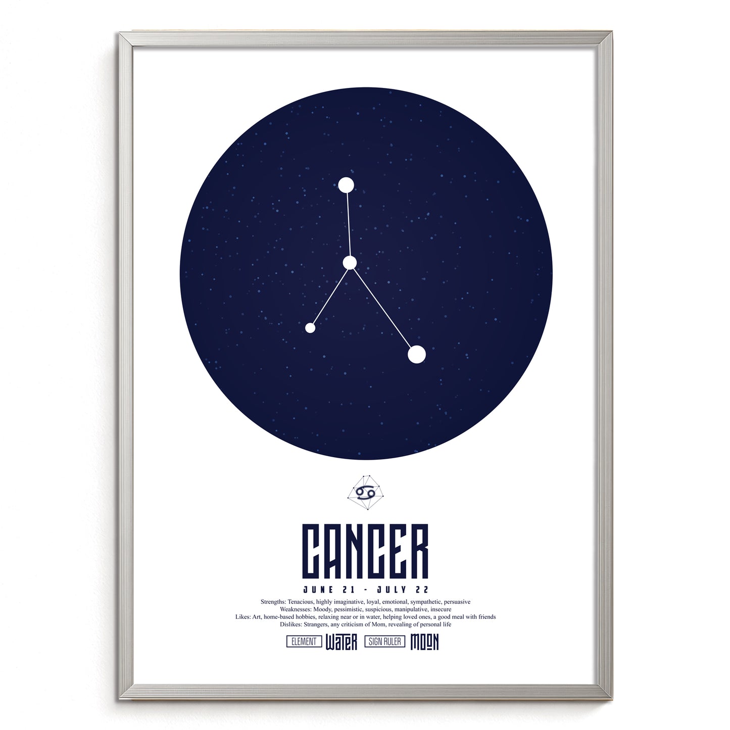 cancer かに座  十二星座  ZODIAC  A3（フレーム選択）  A4（ポスターのみ）