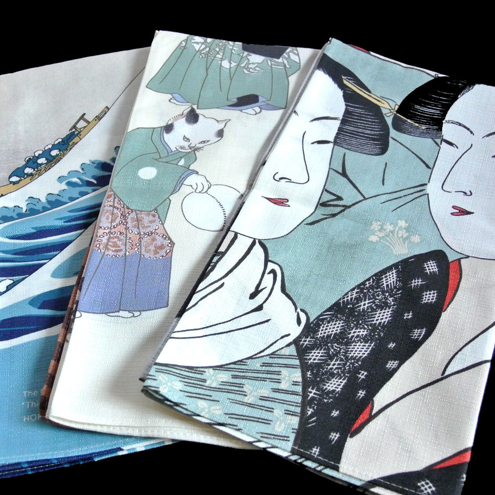 The Great wave Furoshiki  70x 70 cm (27″ x 27″) 100%organic cotton - Hokusai Ukiyoe, Made in Japan