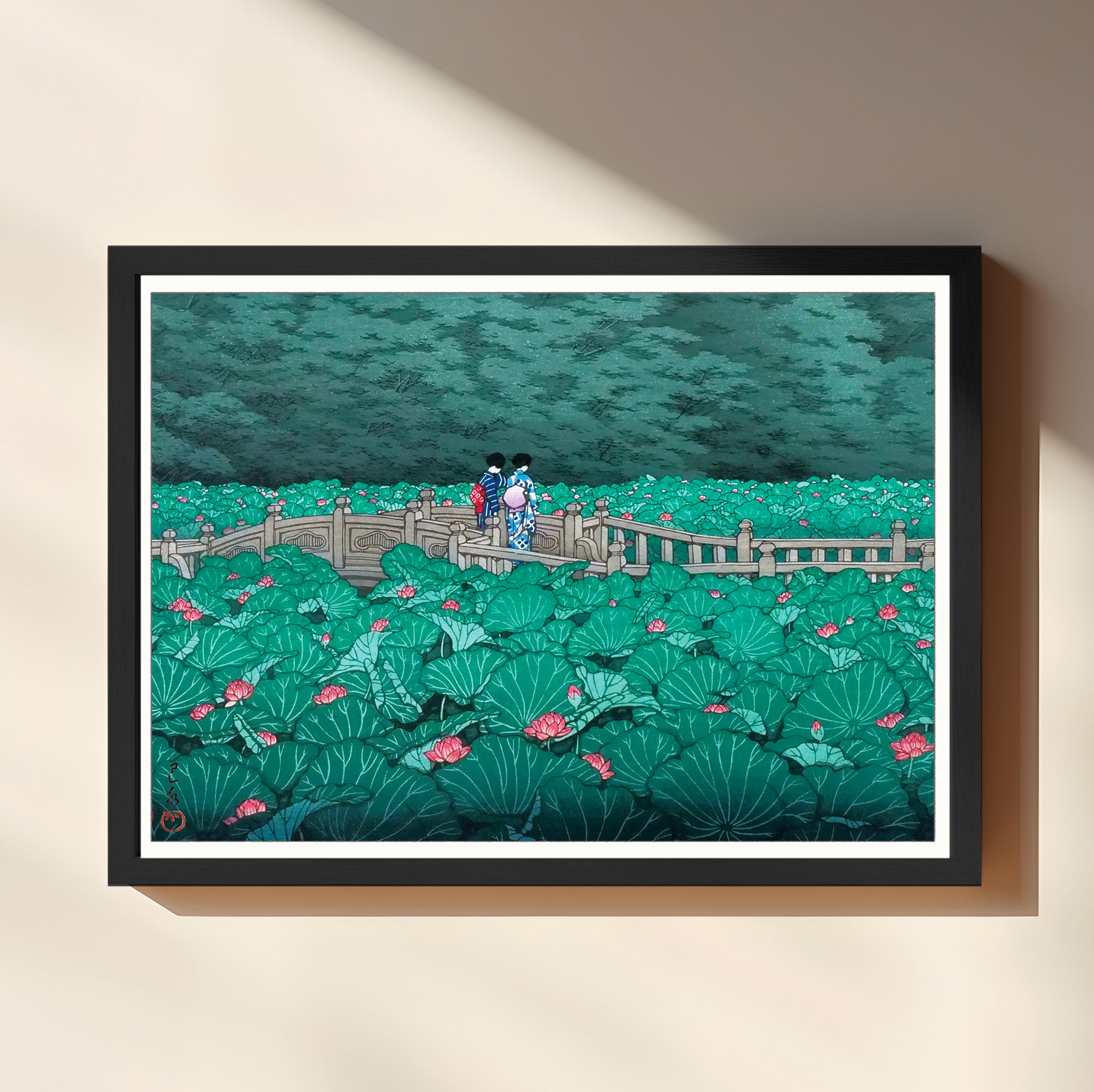 富士川の夕 / 川瀬巴水 日本製 木版画複製 絵画 新版画