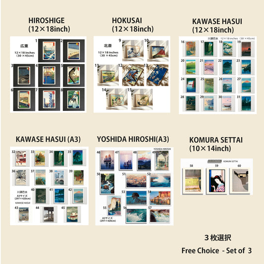 全てより自由選択  ３枚セット/A3サイズ、12×18インチ、10×14インチ