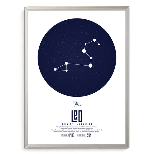 leoしし座  十二星座  ZODIAC  A3（フレーム選択）  A4（ポスターのみ）