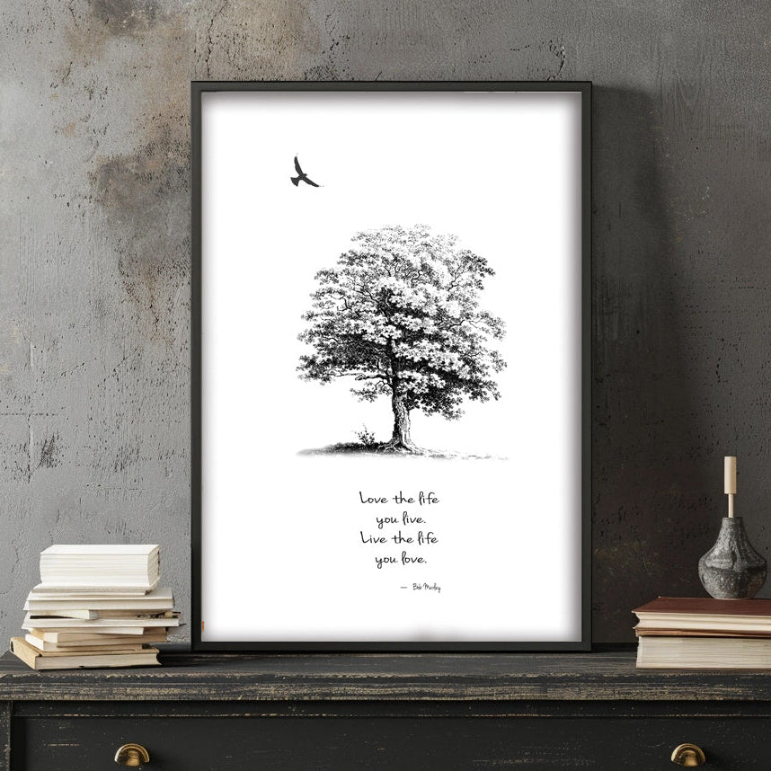 ボブ・マーリー 名言「Love the life you live」 A3 アートポスター 日本製