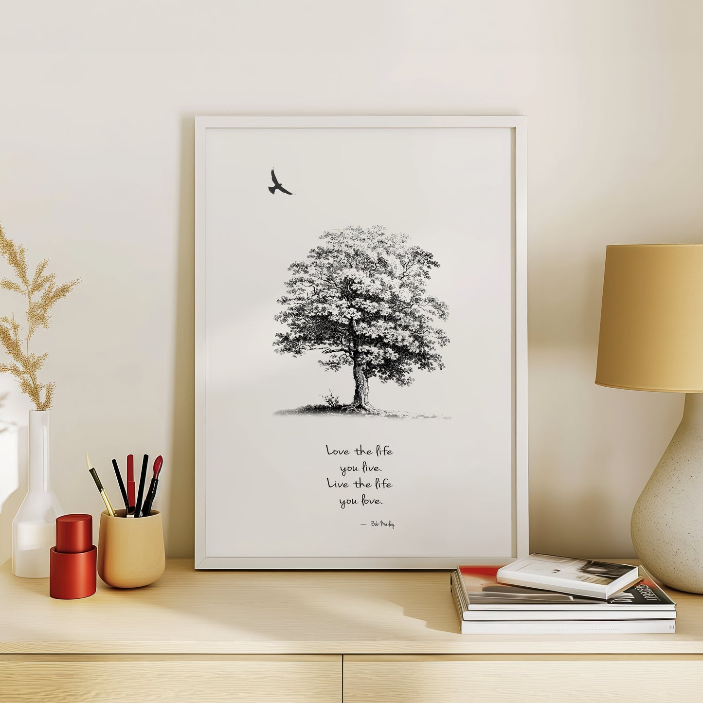 ボブ・マーリー 名言「Love the life you live」 A3 アートポスター 日本製