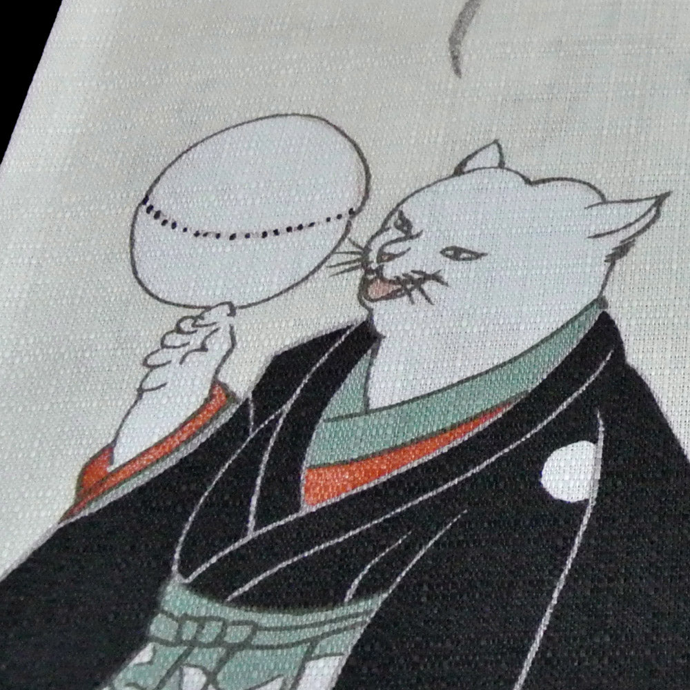 happy life cats  /Furoshiki  70x 70 cm (27″ x 27″) 100%organic cotton - Kuniyoshi Ukiyoe, Made in Japan