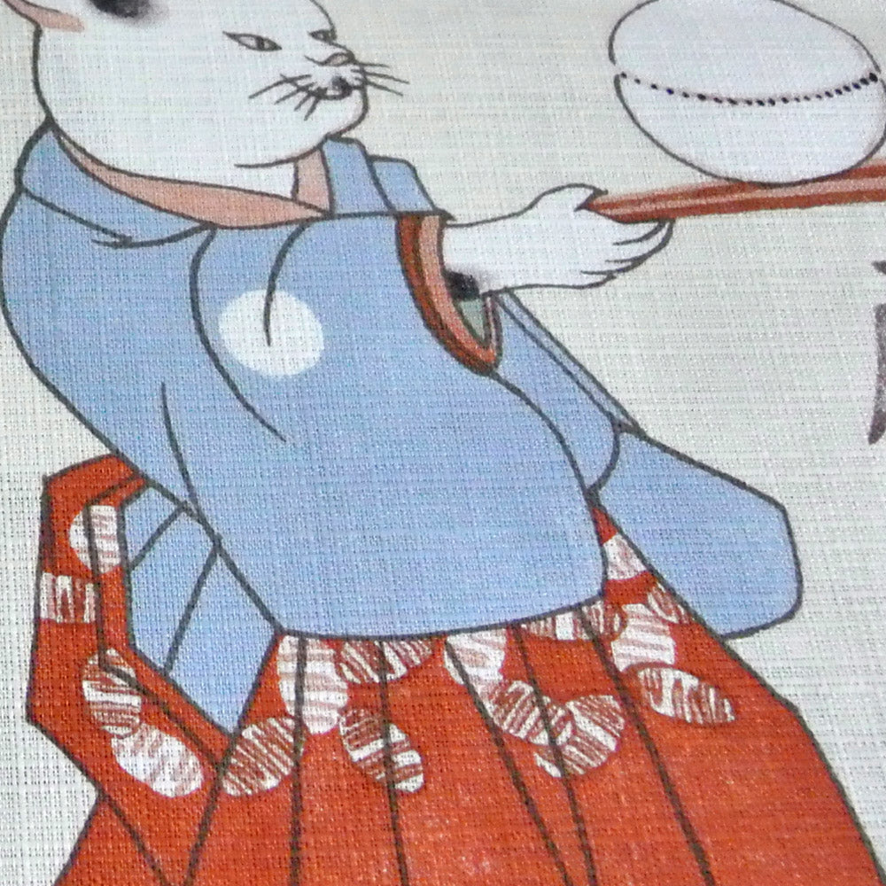 happy life cats  /Furoshiki  70x 70 cm (27″ x 27″) 100%organic cotton - Kuniyoshi Ukiyoe, Made in Japan