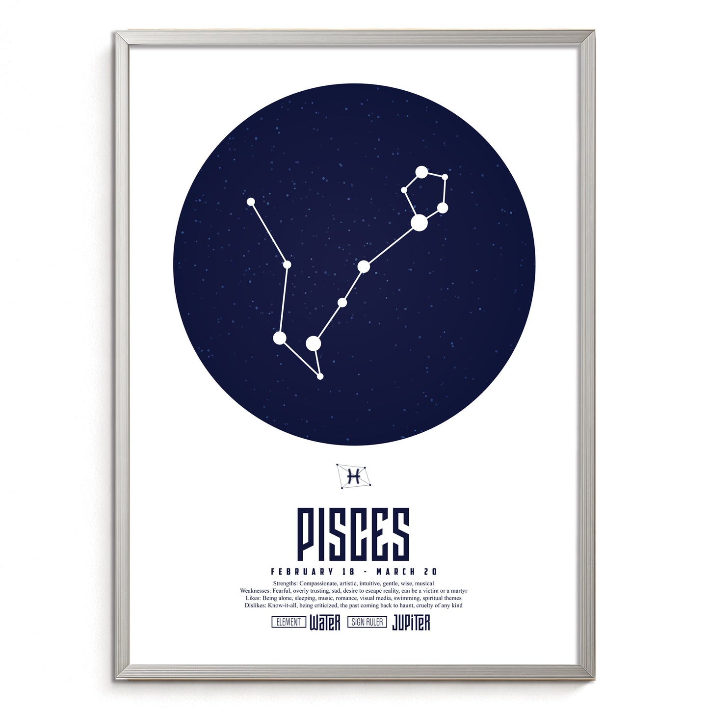 piscesうお座  十二星座  ZODIAC  A3（フレーム選択）  A4（ポスターのみ）