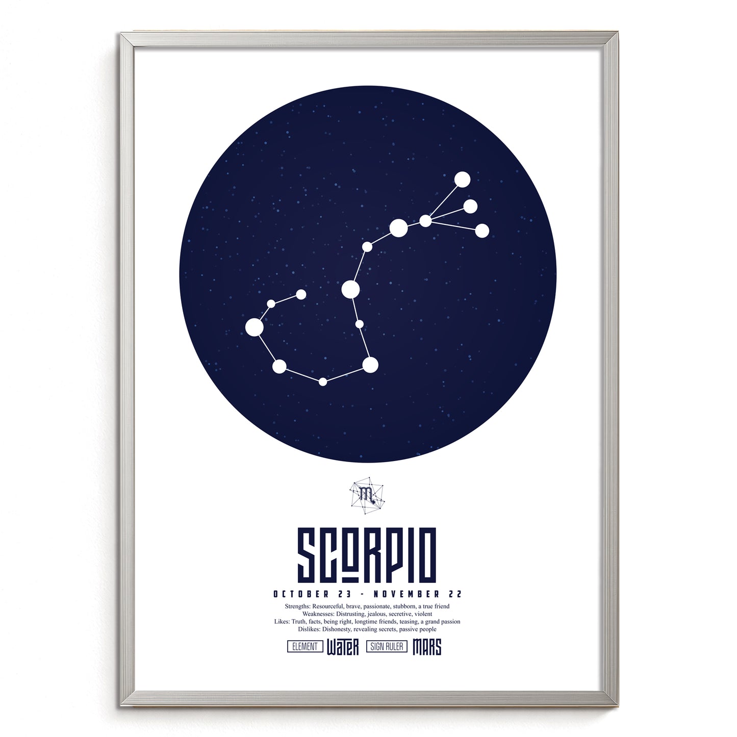 scorpio さそり座  十二星座  ZODIAC  A3（フレーム選択）  A4（ポスターのみ）