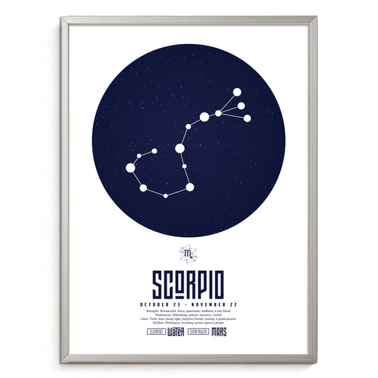 scorpio さそり座  十二星座  ZODIAC  A3（フレーム選択）  A4（ポスターのみ）