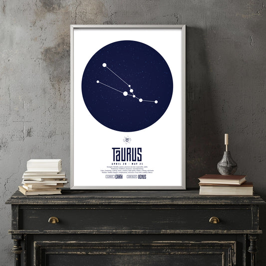 taurus おうし座  十二星座  ZODIAC  A3（フレーム選択）  A4（ポスターのみ）