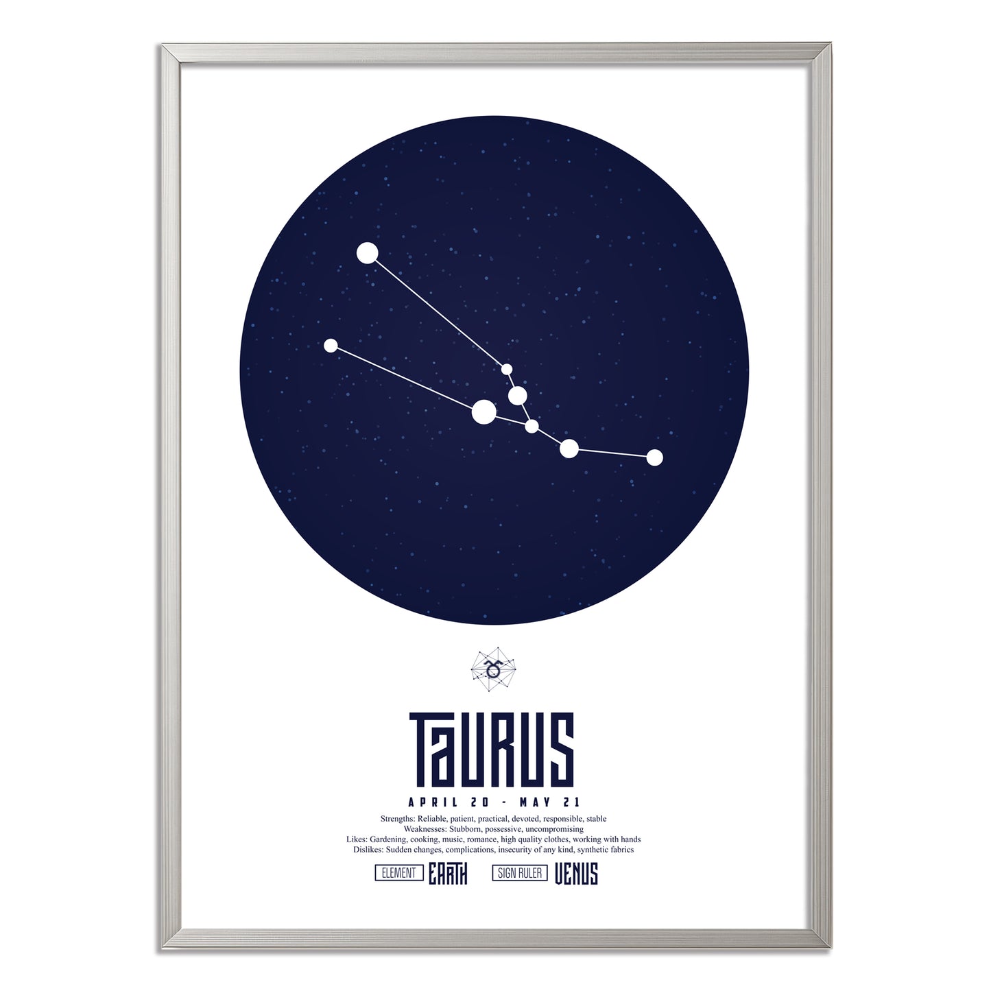 taurus おうし座  十二星座  ZODIAC  A3（フレーム選択）  A4（ポスターのみ）