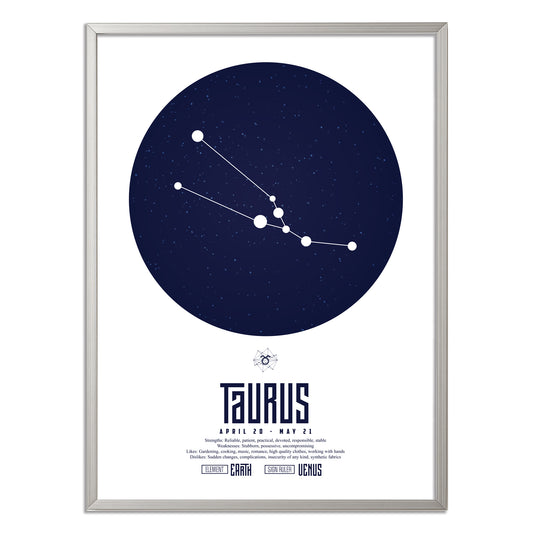 taurus おうし座  十二星座  ZODIAC  A3（フレーム選択）  A4（ポスターのみ）