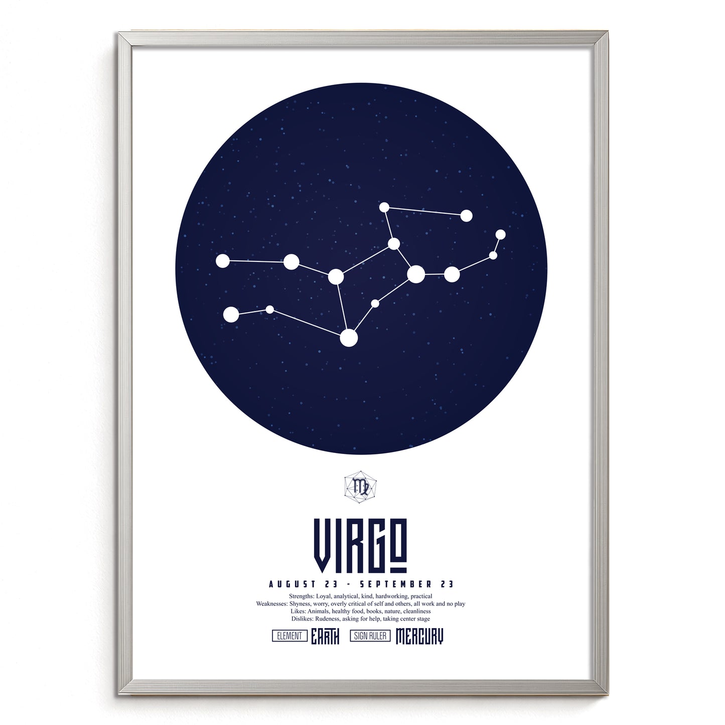 virgo おとめ座 十二星座  ZODIAC  A3（フレーム選択）  A4（ポスターのみ)
