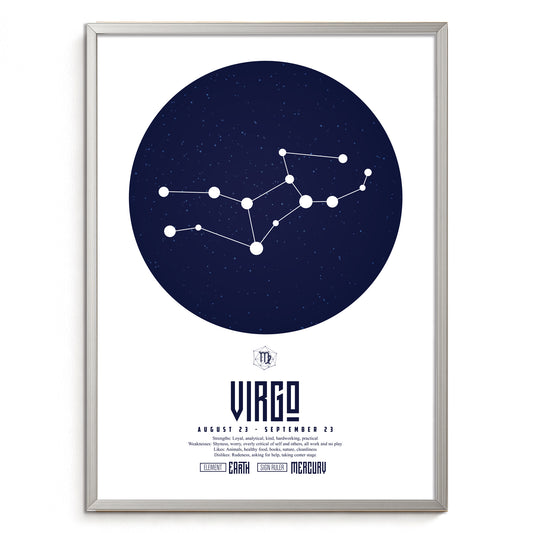 virgo おとめ座 十二星座  ZODIAC  A3（フレーム選択）  A4（ポスターのみ)