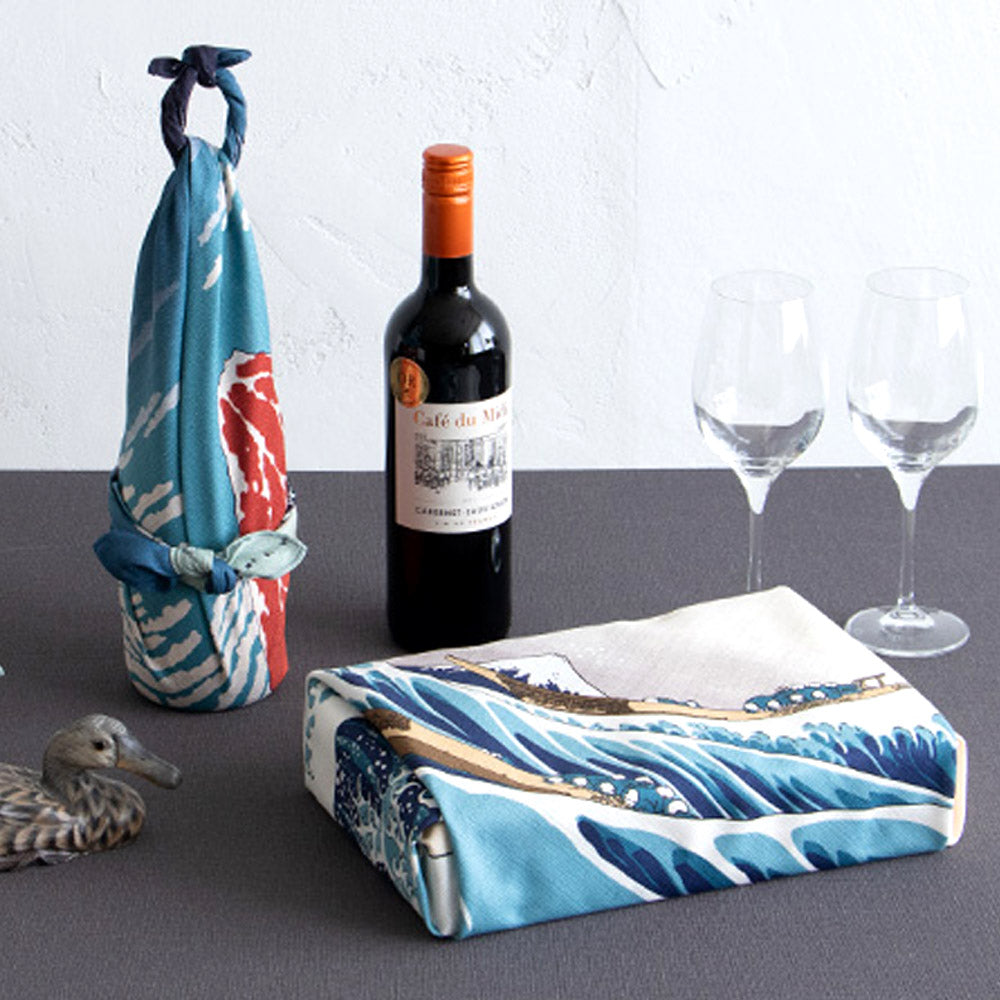 The Great wave Furoshiki  70x 70 cm (27″ x 27″) 100%organic cotton - Hokusai Ukiyoe, Made in Japan